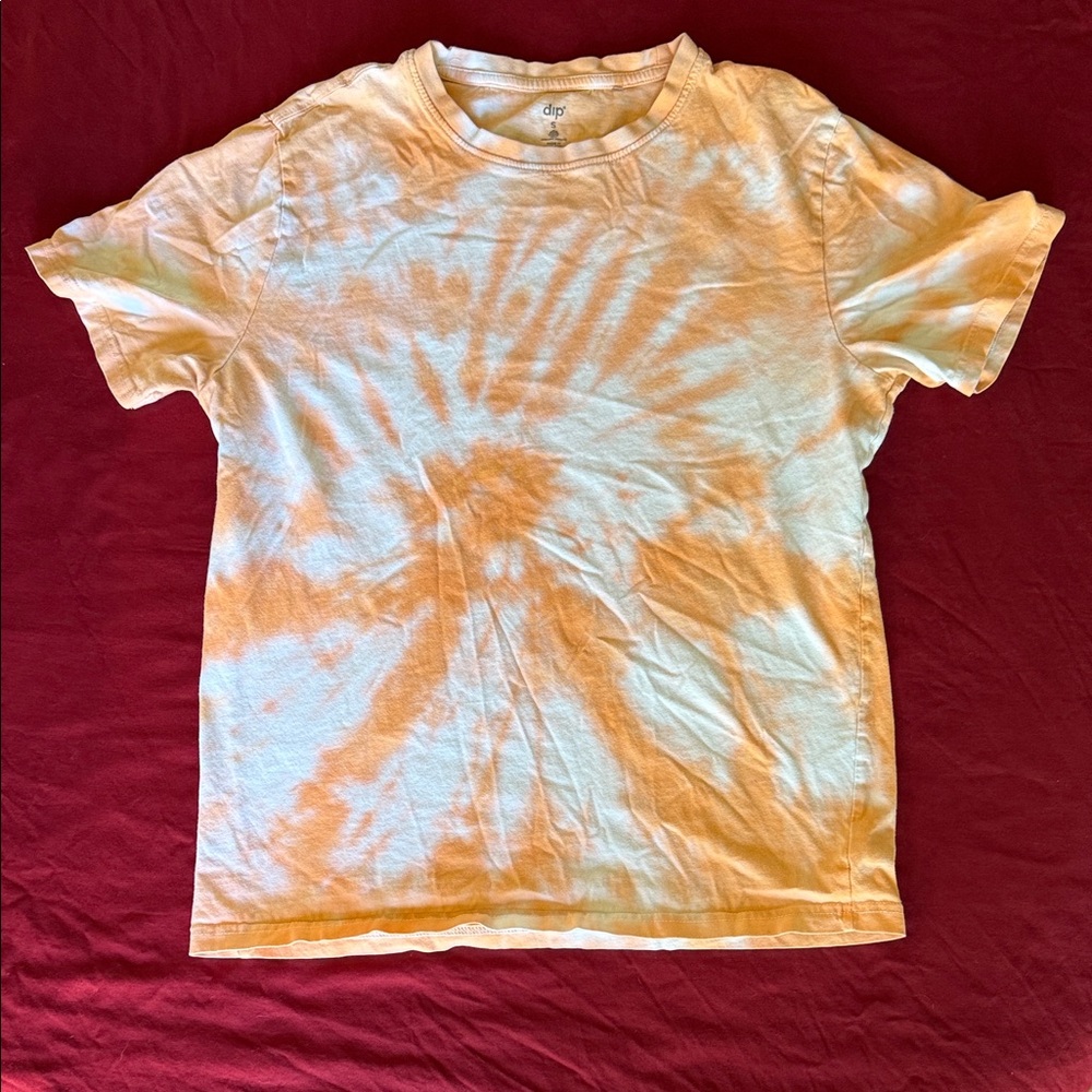 dip Orange and White Tie-Dye Short Sleeve Tee